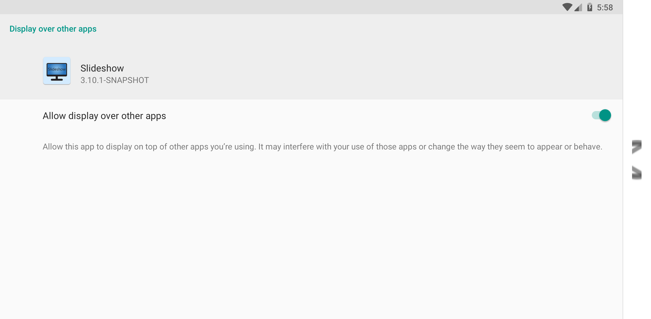 Allowing "Appear on top" permission