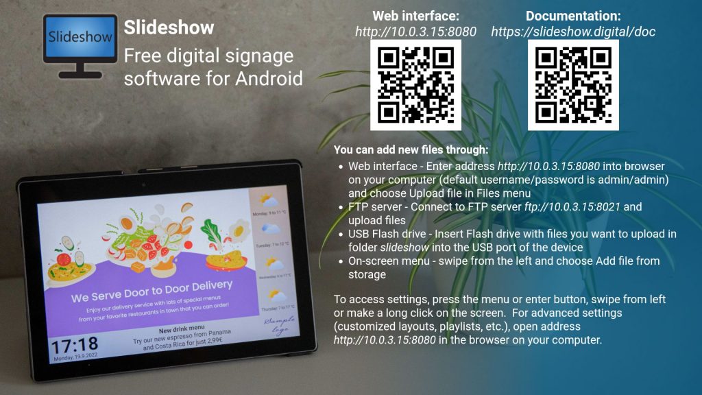 File synchronization from Google Drive  Slideshow - Free digital signage  software for Android