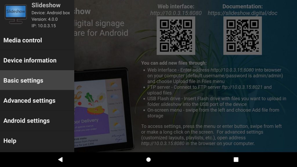 File synchronization from Google Drive  Slideshow - Free digital signage  software for Android