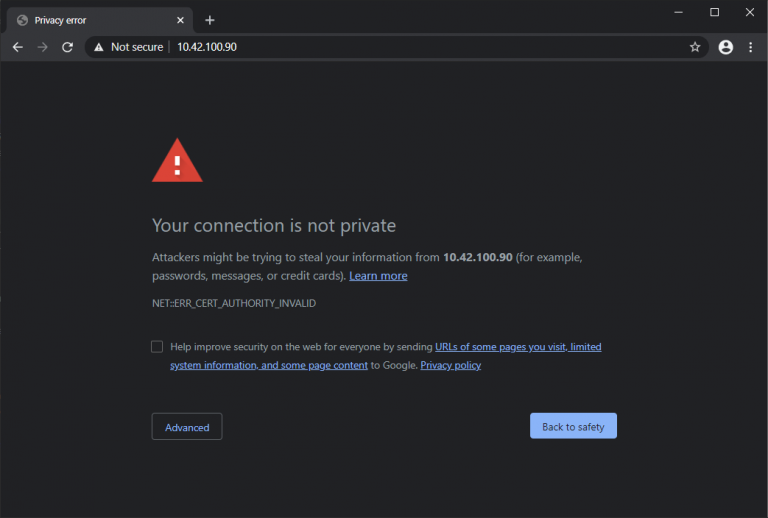HTTPS certificate error in Chrome